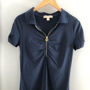 Michael Kors Navy Blue zippered top.